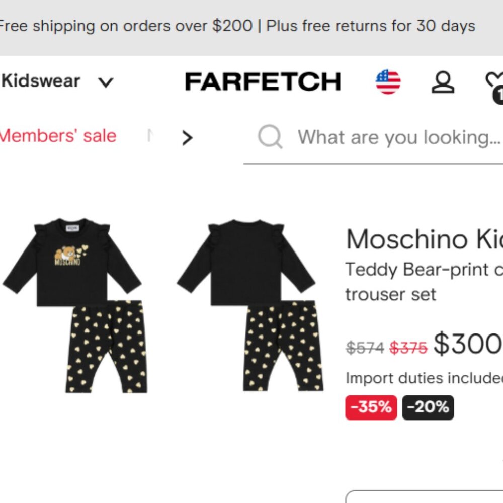 NWT Moschino Kids Teddy Bear-print cotton trouser set - 24m